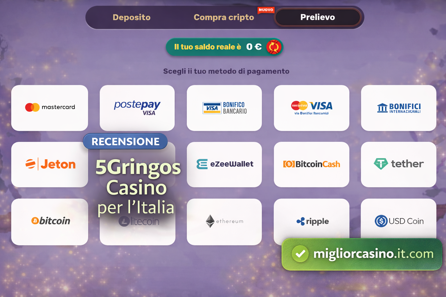 Depositi e prelievi al casin&ograve; 5 Gringos